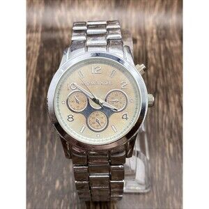 Michael Kors Silver Tone 37 mm Unisex Watch New Battery Read Description